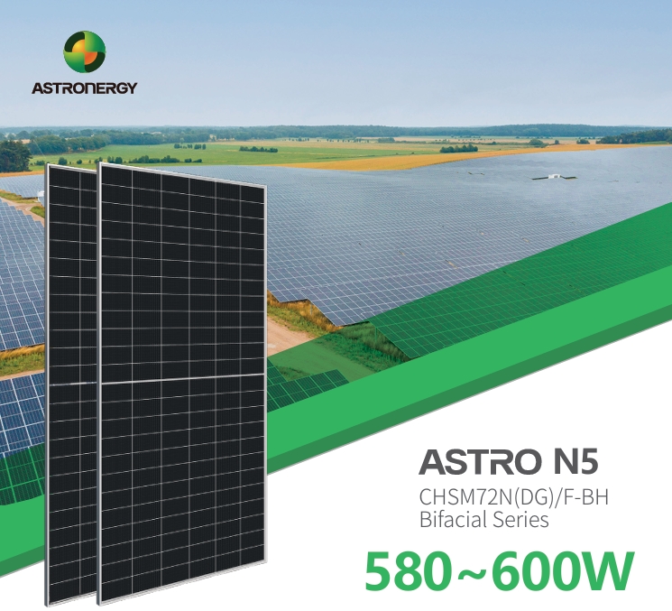 Astro N5 585W Bifacial Series n-type TOPCon 4.0 CHSM72N(DG)/F-BH